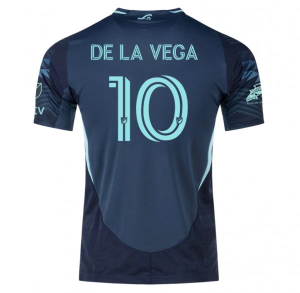 adidas Pedro De La Vega Seattle Sounders Away Jersey 25/26 w/ MLS Patches & Sponsor (Aura Ink)