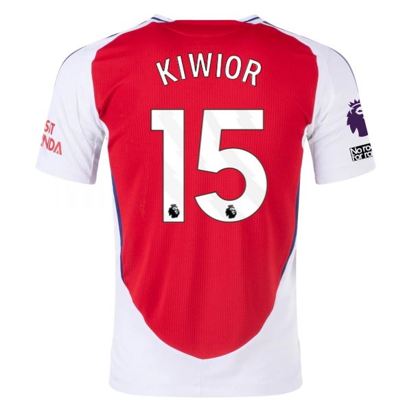 adidas Arsenal Jakub Kiwior Home Jersey w/ EPL + No Room For Racism Patches 24/25 (Better Scarlet/White)