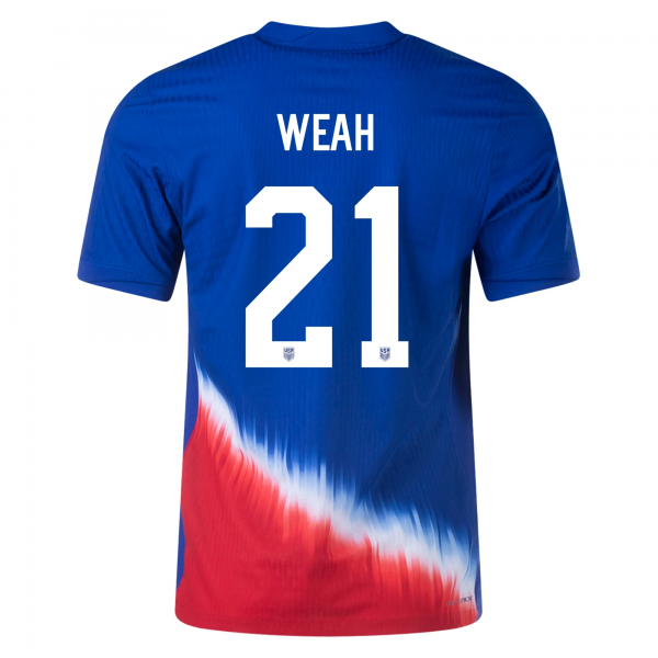 Nike United States Match Timothy Weah Away Jersey 24/25 (Old Royal/Sport Red/White)