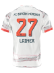 adidas Laimer Away Jersey 25/26 w/ Sponsor + Meister Bundesliga Patch (White/Red)