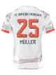 adidas Muller Away Jersey 25/26 w/ Sponsor + Meister Bundesliga Patch (White/Red)