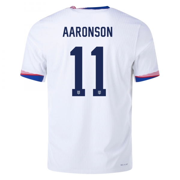 Nike Mens United States Brenden Aaronson Match Home Jersey 24/25 (White/Obsidian)