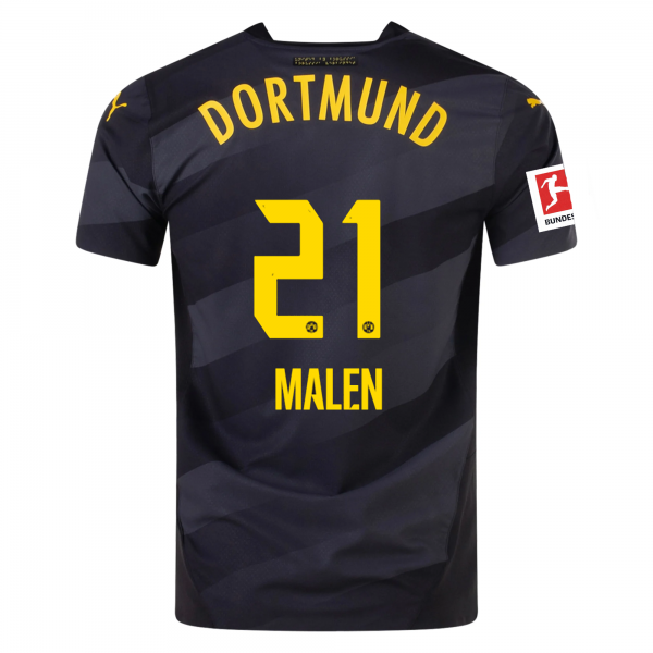 Puma Borussia Dortmund Malen Away Jersey w/ Bundesliga Patch 24/25 (Puma Black/Faster Yellow)