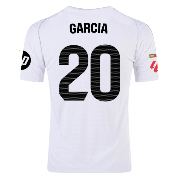 adidas Fran Garcia Real Madrid Home Jersey w/ La Liga Patches 24/25 (White/Black)