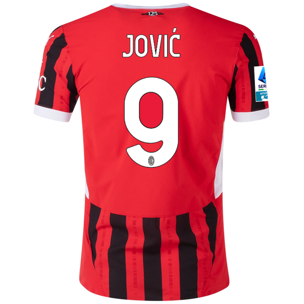 Puma AC Milan Luka Jović Home Jersey w/ Serie A Patch 24/25 (Puma Red/Puma Black)