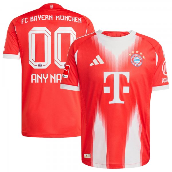 Bayern Munich adidas 2025/26 Home Custom Jersey - Red