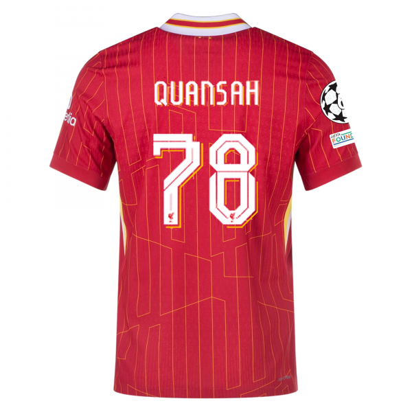 Nike Liverpool Match Jarell Quansah Home Jersey w/ Champions League Patches 24/25 (Gym Red/Chrome Yellow)