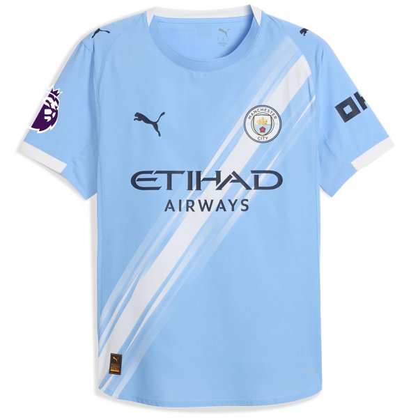 Puma Manchester City 25/26 Authentic Home Jersey w/ EPL + Sponsor Patch (Team Light Blue/White)