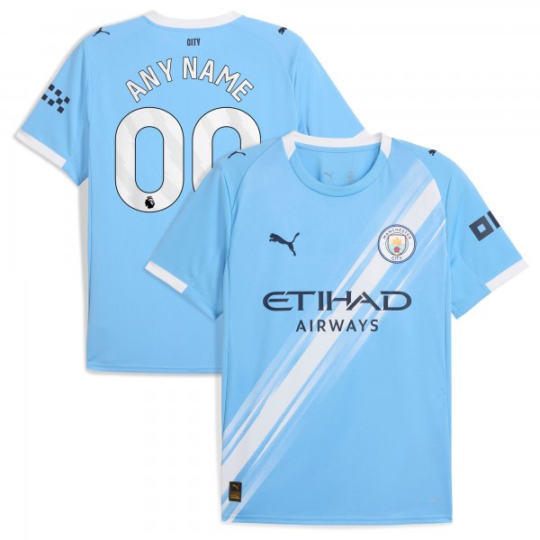 Manchester City Puma 2025/26 Home Replica Custom Jersey - Sky Blue