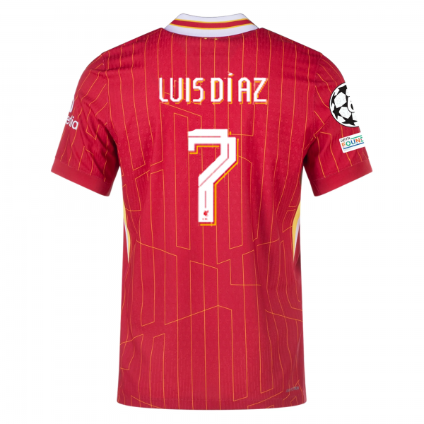 Nike Liverpool Match Luis Díaz Home Jersey w/ Champions League Patches 24/25 (Gym Red/Chrome Yellow)