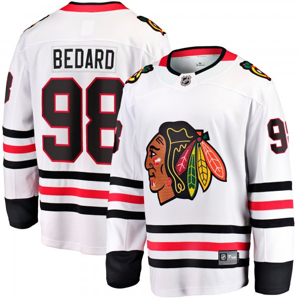 Men's Chicago Blackhawks #98 Connor Bedard White Breakaway Jersey