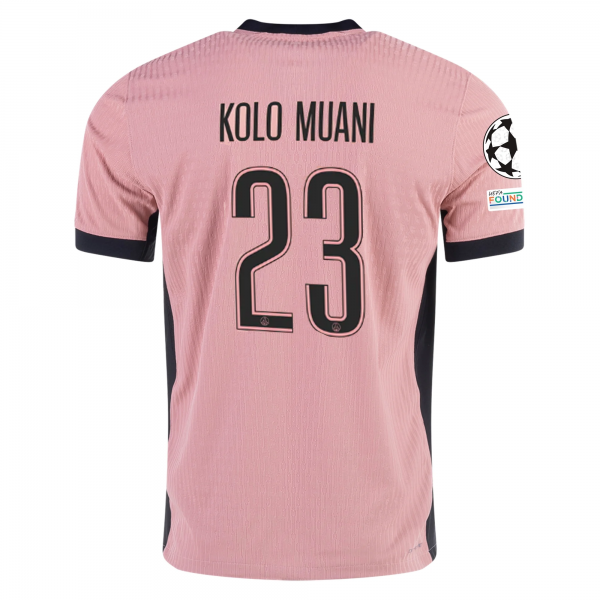 Nike Paris Saint-Germain Randal Kolo Muani Third Jersey w/ Champions League Patches 24/25 (Rust Pink/Black)
