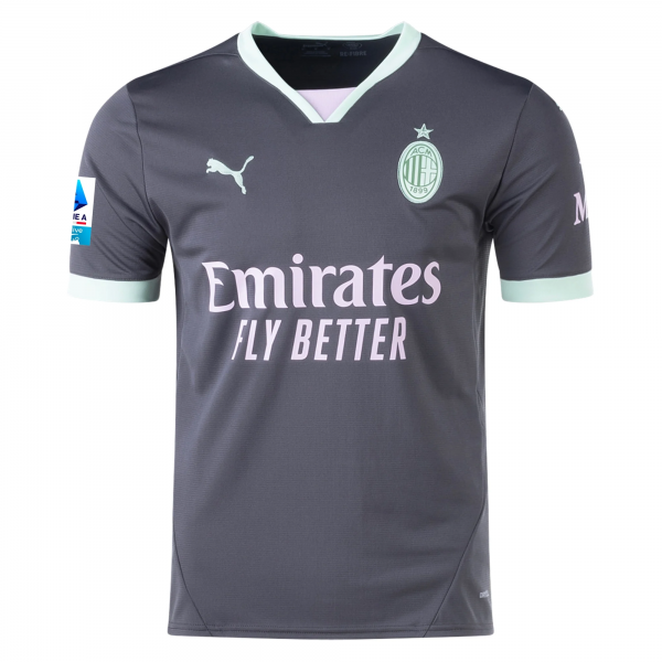 Puma AC Milan Kyle Walker Third Jersey w/ Serie A Patch 24/25 (Shadow Gray/Fresh Mint)