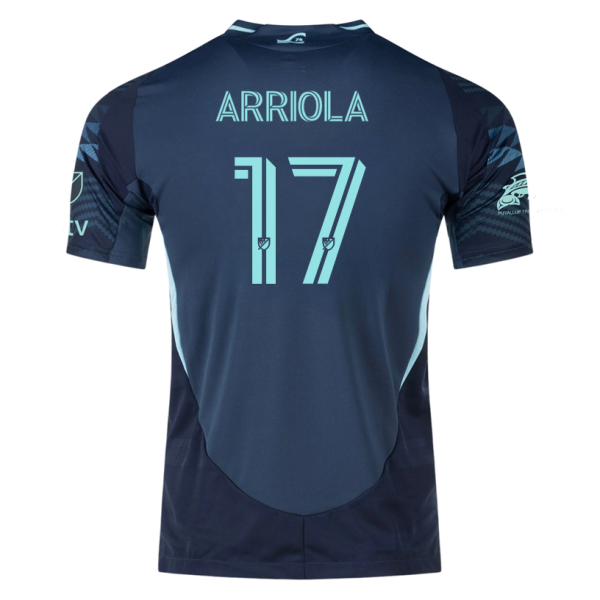 adidas P. Arriola Seattle Sounders Away Jersey 25/26 w/ MLS Patches & Sponsor (Aura Ink)