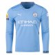 Puma Manchester City Matheus Nunes Home Long Sleeve Jersey w/ EPL + No Room For Racism Patch 24/25 (Team Light/Marine Blue)