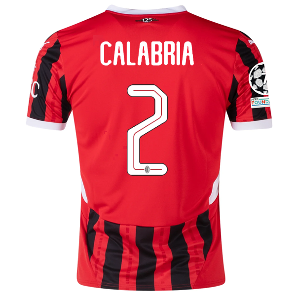 Puma AC Milan Davide Calabria Home Jersey w/ Champions League Patches 24/25 (Puma Red/Puma Black)
