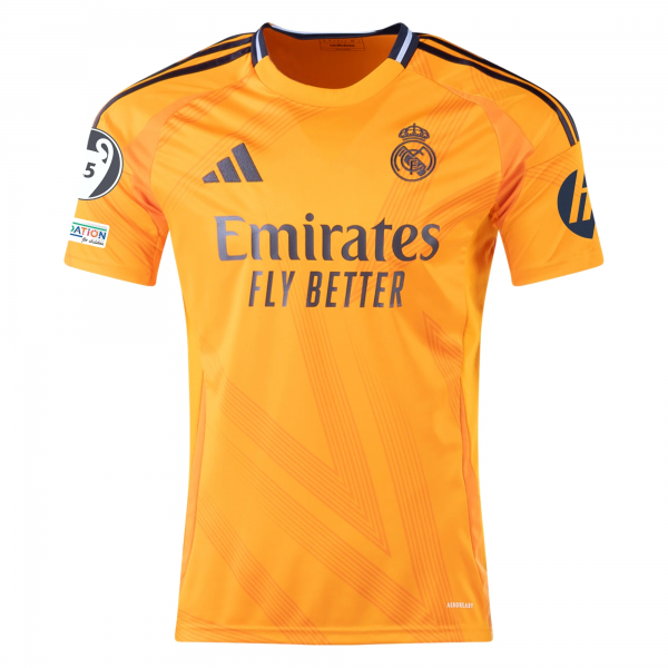 adidas Real Madrid Tony Kroos Away Jersey w/ Champions League Patches 24/25 (Crew Orange)