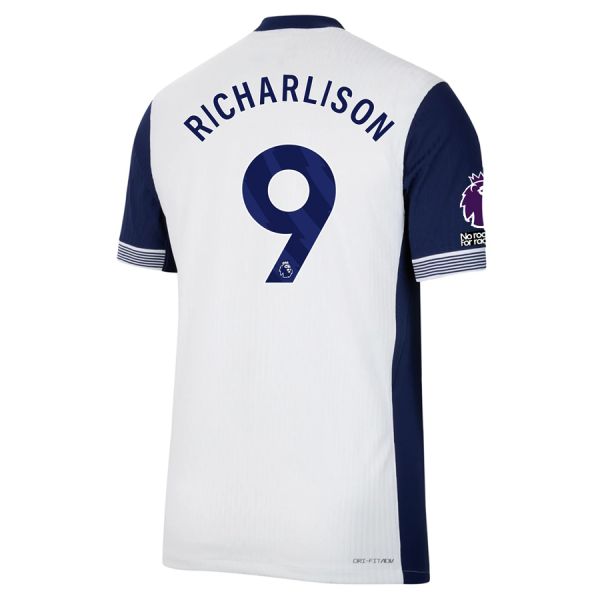 Nike Tottenham Richarlison Home Jersey w/ EPL + No Room For Racism Patches 24/25 (White/Binary Blue)