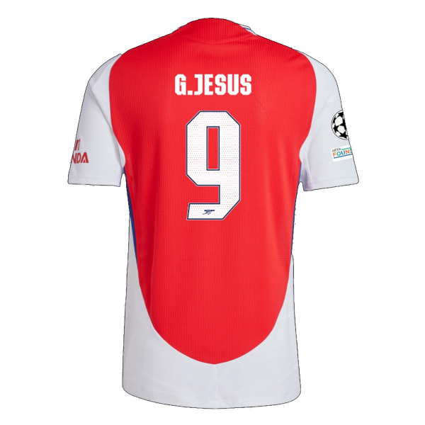 adidas Arsenal Gabriel Jesus Home Jersey w/ Champions League Patches 24/25 (Better Scarlet/White)