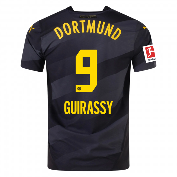 Puma Borussia Dortmund Serhou Guirassy Away Jersey w/ Bundesliga Patch 24/25 (Puma Black/Faster Yellow)