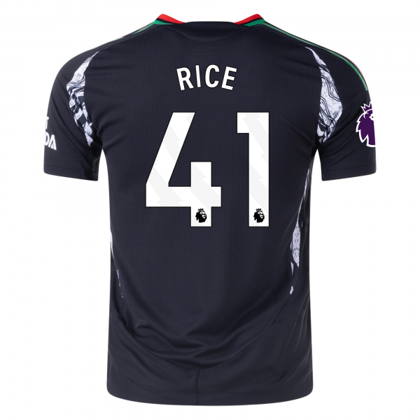 adidas Arsenal Declan Rice Away Jersey w/ EPL Patch 24/25 (Black)