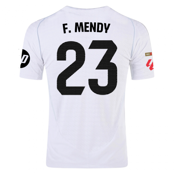 adidas F.Mendy Real Madrid Home Jersey w/ La Liga Patches 24/25 (White/Black)