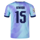 adidas Arsenal Jakub Kiwior Third Jersey w/ Champions League Patches 24/25 (Clear Aqua/Light Flash Purple)