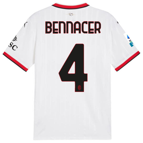 Puma AC Milan Isma?l Bennacer Away Jersey w/ Serie A Patch 24/25 (Puma White)