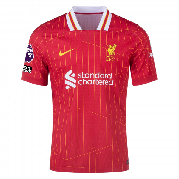 Nike Liverpool Match Andy Robertson Home Jersey w/ EPL + No Room For Racism Patches 24/25 (Gym Red/Chrome Yellow)