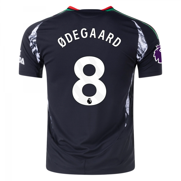 adidas Arsenal Martin Odegaard Away Jersey w/ EPL Patch 24/25 (Black)
