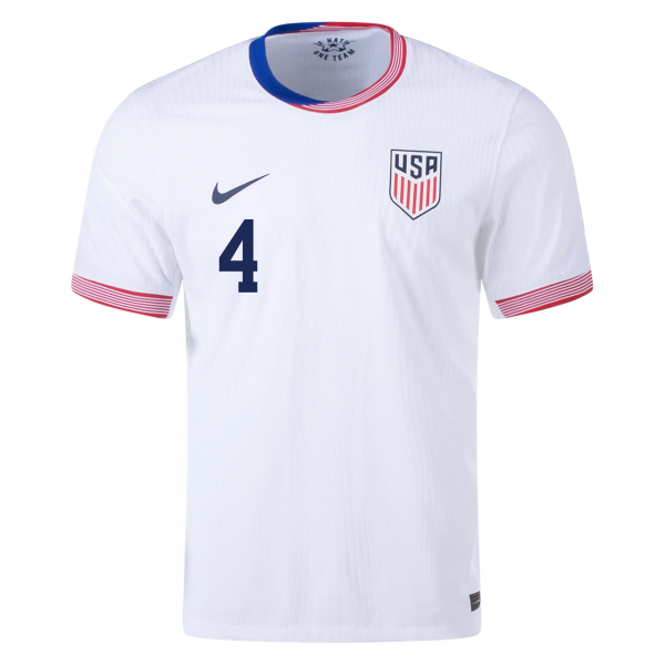 Nike Mens United States Tyler Adams Match Home Jersey 24/25 (White/Obsidian)