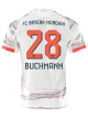 adidas Buchmann Away Jersey 25/26 w/ Sponsor + Meister Bundesliga Patch (White/Red)