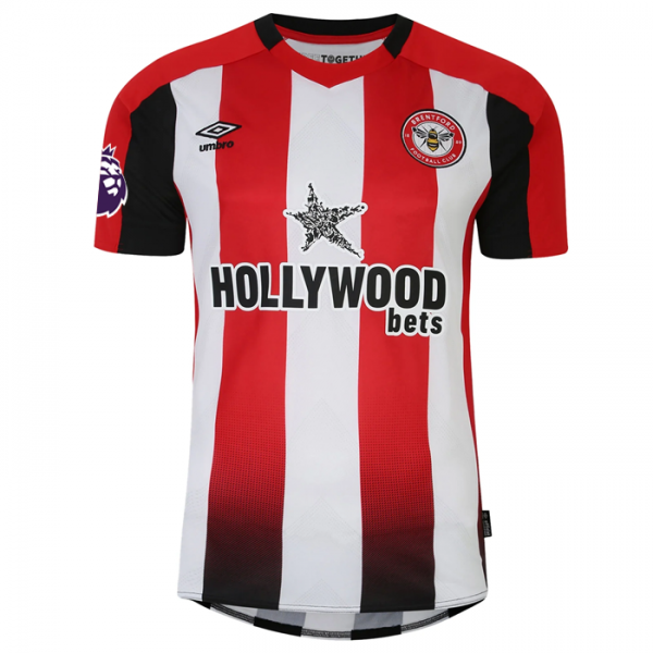 Umbro Brentford Christian N?rgaard Home Jersey w/ EPL Patch 24/25 (Red/White)