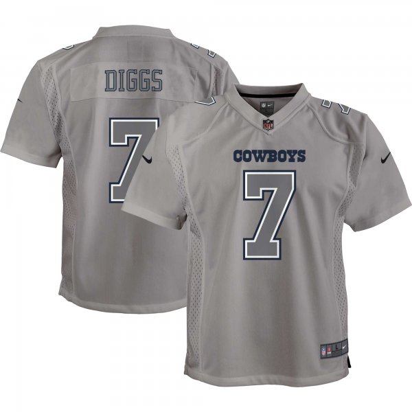 Youth Dallas Cowboys #7 Trevon Diggs Nike Gray Atmosphere Game Jersey