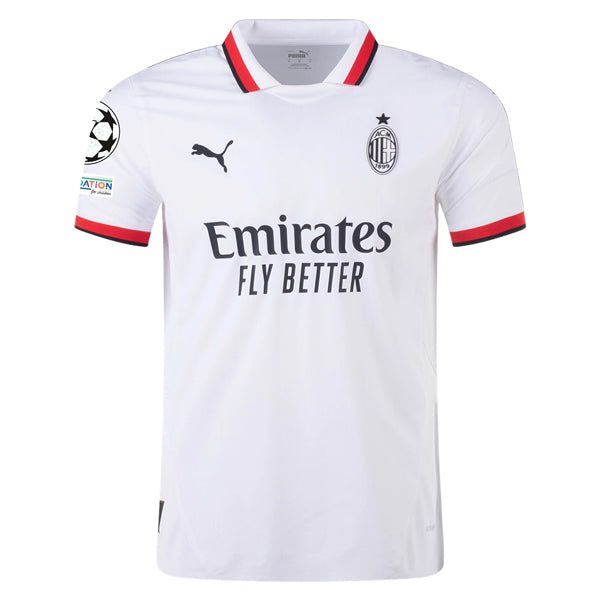 Puma AC Milan Santi Gimenez Away Jersey w/ Champions League Patches 24/25 (Puma White)