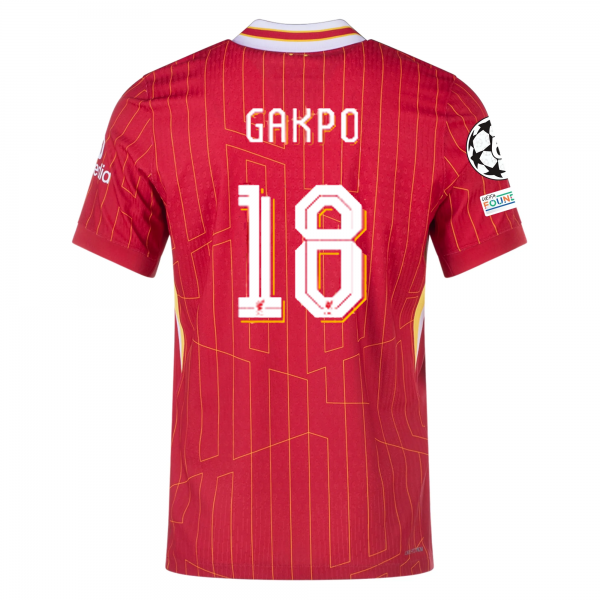 Nike Liverpool Match Cody Gakpo Home Jersey w/ Champions League Patches 24/25 (Gym Red/Chrome Yellow)