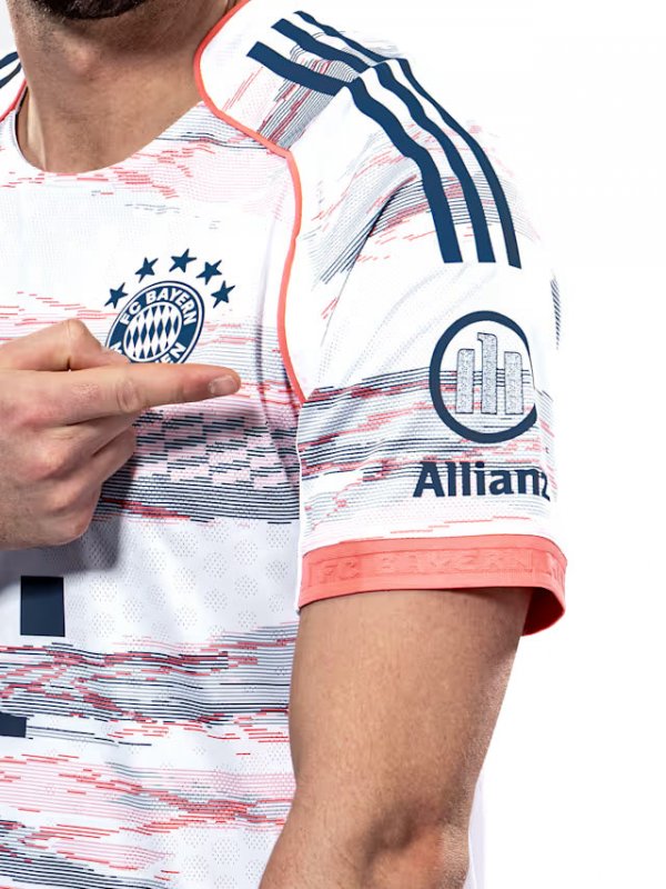 adidas Harry Kane Bayern Munich Away Jersey 25/26 w/ Sponsor + Meister Bundesliga Patch (White/Red)
