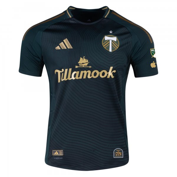 adidas Portland Timbers Home Jersey w/ MLS & Apple Patch 25/26 (Green/Gold)