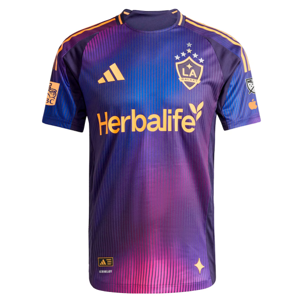 adidas LA Galaxy Away Jersey w/ MLS + Apple TV + RBC Sponsor 25/26 (Purple)