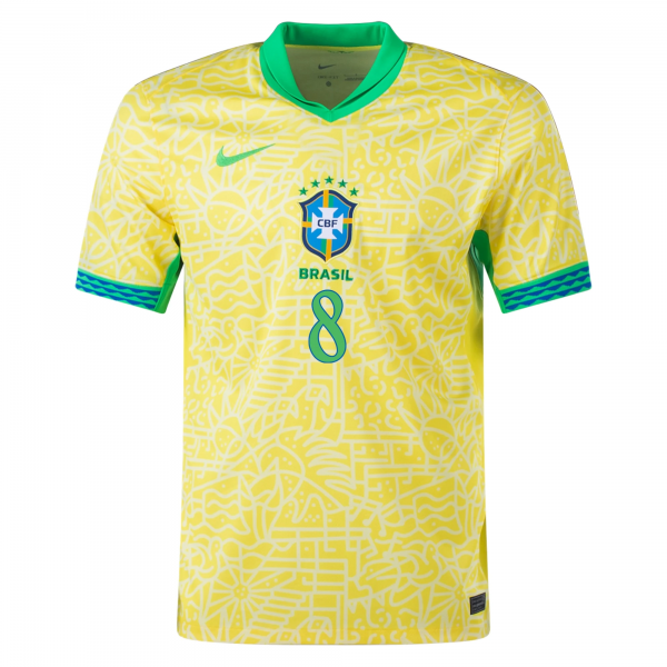 Nike Brazil Lucas Paqueta Home Jersey 24/25 (Dynamic Yellow/Lemon Chiffon/Green Spark)