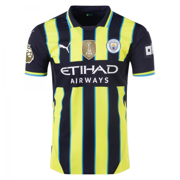 Puma Manchester City John Stones Away Jersey w/ EPL + Club World Cup Patch 24/25 (New Navy/Yellow Glow)