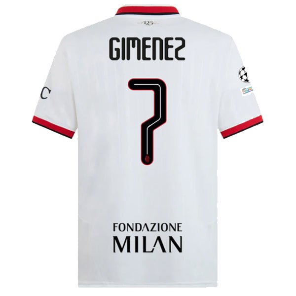 Puma AC Milan Santi Gimenez Away Jersey w/ Champions League Patches 24/25 (Puma White)