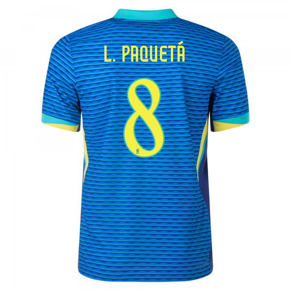 Nike Brazil Lucas Paqueta Away Jersey 24/25 Soar/Dynamic Yellow)