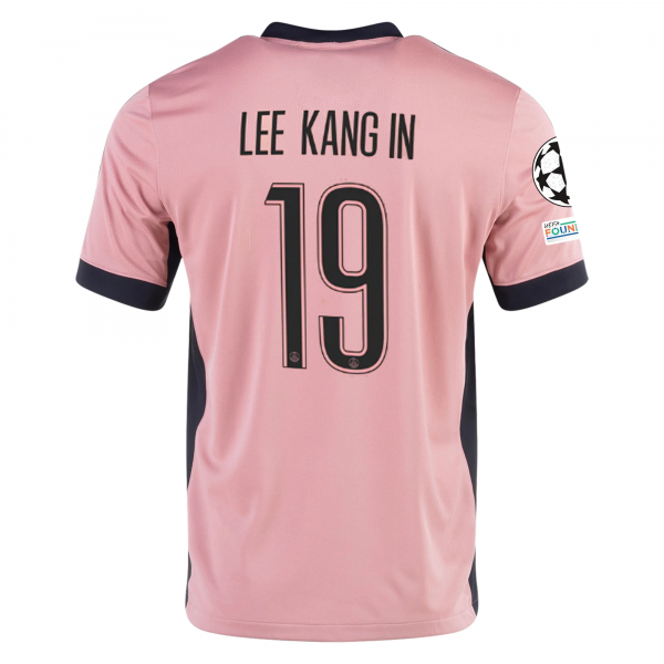 Nike Paris Saint-Germain Lee Kang-in Third Jersey w/ Champions League Patches 24/25 (Rust Pink/Black)