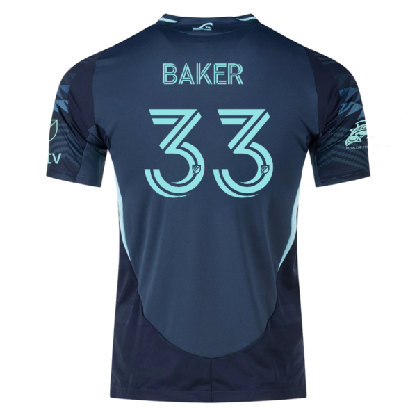 adidas C. Baker Seattle Sounders Away Jersey 25/26 w/ MLS Patches & Sponsor (Aura Ink)