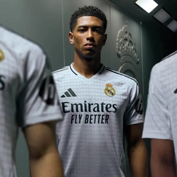 adidas Jude Bellingham Real Madrid Home Jersey w/ La Liga Patches 24/25 (White/Black)