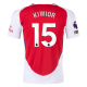 adidas Arsenal Jakub Kiwior Home Jersey w/ EPL + No Room For Racism Patches 24/25 (Better Scarlet/White)