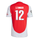 adidas Arsenal Jurrien Timber Home Jersey w/ Champions League Patches 24/25 (Better Scarlet/White)