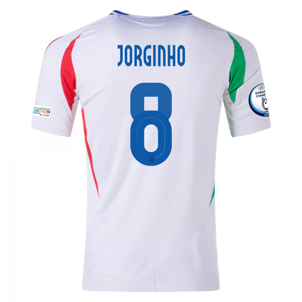 adidas Italy Jorginho Away Jersey w/ Euro 2024 Patches 24/25 (White)