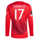 adidas Manchester United Alejandro Garnacho Long Sleeve Home Jersey w/ Europa League Patches 24/25 (Red)